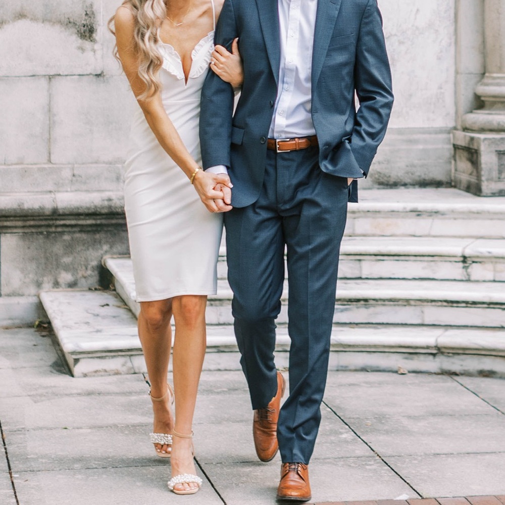 Elegant White Ruffle Dress